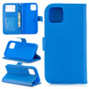 For iPhone 11 Pro Lychee Texture Horizontal Flip Leather Case with Holder & Card Slots & Wallet & Photo Frame(blue)