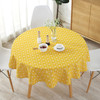 Polyester Cotton Round Tablecloth Dust-proof Cotton and Linen Printing Tablecloth, Diameter:100cm(Yellow Rice)