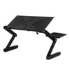 Portable 360 Degree Adjustable Foldable Aluminium Alloy Desk Stand with Mouse Pad for Laptop / Notebook, without CPU Fans(Black)