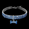 2 PCS Bling Rhinestone Dog Collar Crystal Puppy Chihuahua Pet Dog Collars Leash For Small Dogs Mascotas Accessories L(Blue)