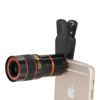 8X Zoom Telescope Telephoto Camera Lens with Clip, For iPhone & Samsung & HTC and Other Mobile Phones(Black)