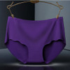 Ice Silk sSeamless Cotton File Ladies Underwear Briefs, Size:L(Dark Purple)
