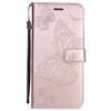 Pressed Printing Butterfly Pattern Horizontal Flip PU Leather Case with Holder & Card Slots & Wallet & Lanyard For Huawei P Smart Z / Y9 Prime 2019(Rose Gold)