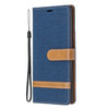 Color Matching Denim Texture Horizontal Flip Leather Case with Holder & Card Slots & Wallet & Lanyard for Galaxy Note10(Dark Blue)