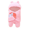 Cute Cartoon Bear Ear Cotton Baby Sleeping Blanket(Pink)