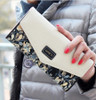 Long Leather Floral Pattern Wallets Coin Purses Money Bag for Women(Black)