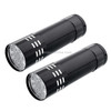 2 PCS Nail Dryer Mini LED Flashlight UV Lamp Portable For Nail Gel Fast Dryer(Black)