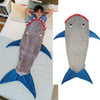 Winter Shark Mermaid Sleeping Blanket Sleeping Swaddle Soft Wool Children Sleeping Bag(Grey Shark)