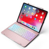 F129S ABS Colorful Backlit Bluetooth Keyboard Case for iPad Pro 12.9 inch ?2018?, with Pen Slot(Rose Gold)