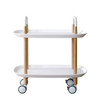 Fashion Kitchen Trolley Nordic Simplified Sitting Room Accommodating Mobile Sofa Home Multifunctional Dining Car(White)