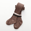 Spring Children Leggings Striped Knit Children's Pantyhose Cotton Socks, Size:S(Coffee)