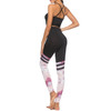 Yoga Stretch Thin Tight Slim Printing Bottoming Trousers (Color:Black Size:L)