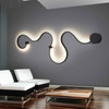 Light Rail Modern Minimalist Living Room Bedroom Bedside Aisle Showroom LED Wall Lamp, Color:White Light(A Black)