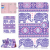 Colored Pattern Drawing Horizontal Flip PU Leather Case with Three-folding Holder for 7 inch Tablet PC(Totem elephants)