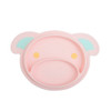 3 PCS Cartoon Cute Pig Baby Feeding Dishes Infant Silicone Plate Bowls Tableware(Pink)