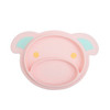 3 PCS Cartoon Cute Pig Baby Feeding Dishes Infant Silicone Plate Bowls Tableware(Pink)