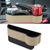 Car Seat Crevice Storage Box with Interval Cup Drink Holder Auto Gap Pocket Stowing Tidying for Phone Pad Card Coin Case Accessories(Khaki)