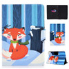 Colored Drawing Universal Voltage Craft Cloth TPU Protective Case, with Holder & Sleep / Wake-up Function & Card Slots(Red Fox)