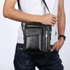 Universal Fashion Casual Men Shoulder Messenger Bag Handbag, Size: S (22cm x 18cm x 6cm)(Black)