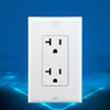 PC Double-connection Power Socket Switch, US Plug, Round White UL Single Control
