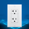 PC Double-connection Power Socket Switch, US Plug, Round White UL Single Control