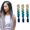 Fashion Color Gradient Individual Braid Wigs Chemical Fiber Big Braids, Length: 60cm(Beige+Lake Blue+Navy Blue)