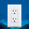 PC Double-connection Power Socket Switch, US Plug, Square White UL Two Opening Single Control