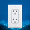 PC Double-connection Power Socket Switch, US Plug, Square White UL Two Opening Single Control