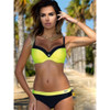 Sexy Crystal Panel Bikini Swimsuit (Color:Yellow Size:S)