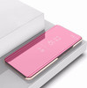 For OnePlus 7T Pro Plated Mirror Horizontal Flip Leather Cover with Stand Mobile Phone Holster(Rose Gold)