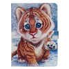 For Galaxy Tab A 8.0 (2018) / T387 Colored Drawing Pattern Horizontal Flip PU Leather Case with Holder & Card Slots(Tiger)