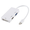 3 in 1 Mini DisplayPort Male to HDMI + VGA + DVI Female Adapter Converter for Mac Book Pro Air, Cable Length: 18cm(White)