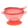 3 PCS Baby Non-Slip Double Ear Suction Wall With Lid With Spoon Training Bowl(Red)