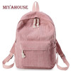 Soft Fabric Backpack Female Corduroy Design School Backpack for Teenage Girls Women(Light brown)