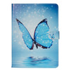 For Galaxy Tab A 8.0 (2018) / T387 Colored Drawing Pattern Horizontal Flip PU Leather Case with Holder & Card Slots(Blue Butterfly)