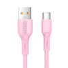 JOYROOM S-M357 1m High Elasticity TPE Cord 2A USB A to Type-C Data Sync Charge Cable, For Galaxy, Huawei, Xiaomi, LG, HTC and Other Smart Phones(Pink)