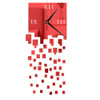 Mirror Clock Personality Wall Clock Three-dimensional Wall Decoration Mosaic Wall Clock(Red)