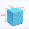 Creative Retro Storage Stool Home Fabric Stool Storage Stool(Blue)