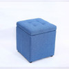 Creative Retro Storage Stool Home Fabric Stool Storage Stool(Navy Blue)