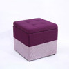 Creative Retro Storage Stool Home Fabric Stool Storage Stool(Purple+Dark Purple)