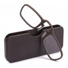 2 PCS TR90 Pince-nez Reading Glasses Presbyopic Glasses with Portable Box, Degree:+3.00D(Brown)