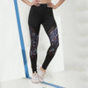 Mesh Printing Collision Color Yoga Leggings (Color:Black Size:M)