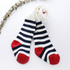 Autumn and Winter Striped Polka Dot Leggings Thick Terry Warm Baby Trousers, Size:15-17(White Stripes)