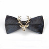 Pleuche Christmas Elk Head Wedding Bow Tie(Blue Gray LT-013)