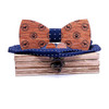 3 in 1 Cute Dog Pattern Wooden Bow Tie + Cufflinks + Square Scarf Set(T223-C6 Navy)