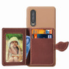 Leaf Buckle Litchi Texture Card Holder PU + TPU Case for Huawei P30, with Card Slot & Holder & Wallet & Photo Frame(Brown)