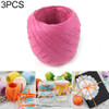 3 PCS 20M Paper Rope Raffia Ribbon Natural Lace Rope Gift Box Wrapping DIY Decoration(Pink)