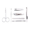 7 in 1 Nail Care Clipper Pedicure Manicure Kits (Flat Nail Clippers, Oblique Nail Nipper, Double Pick, Eyebrow Scissor, Eyebrow Tweezers, Ear Pick, Double Side Nail File) with Leather Bag