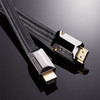 For HDMI 2m 2.0 Version  HD Cable 19 + 1 Standard Oxygen-Free Copper Metal Sshell 4K TV Flat Cable(Gun Black + Nylon Mesh)