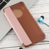 For Huawei Mate 30 Intelligent PU Horizontal Flip Protective Case with Smart View Window & Sleep Wake-up Function(Rose Gold)